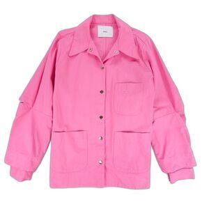 KKCO Slit Shirt Jacket Pink 90s Workwear Chore CottonTwill Button Down Shacket